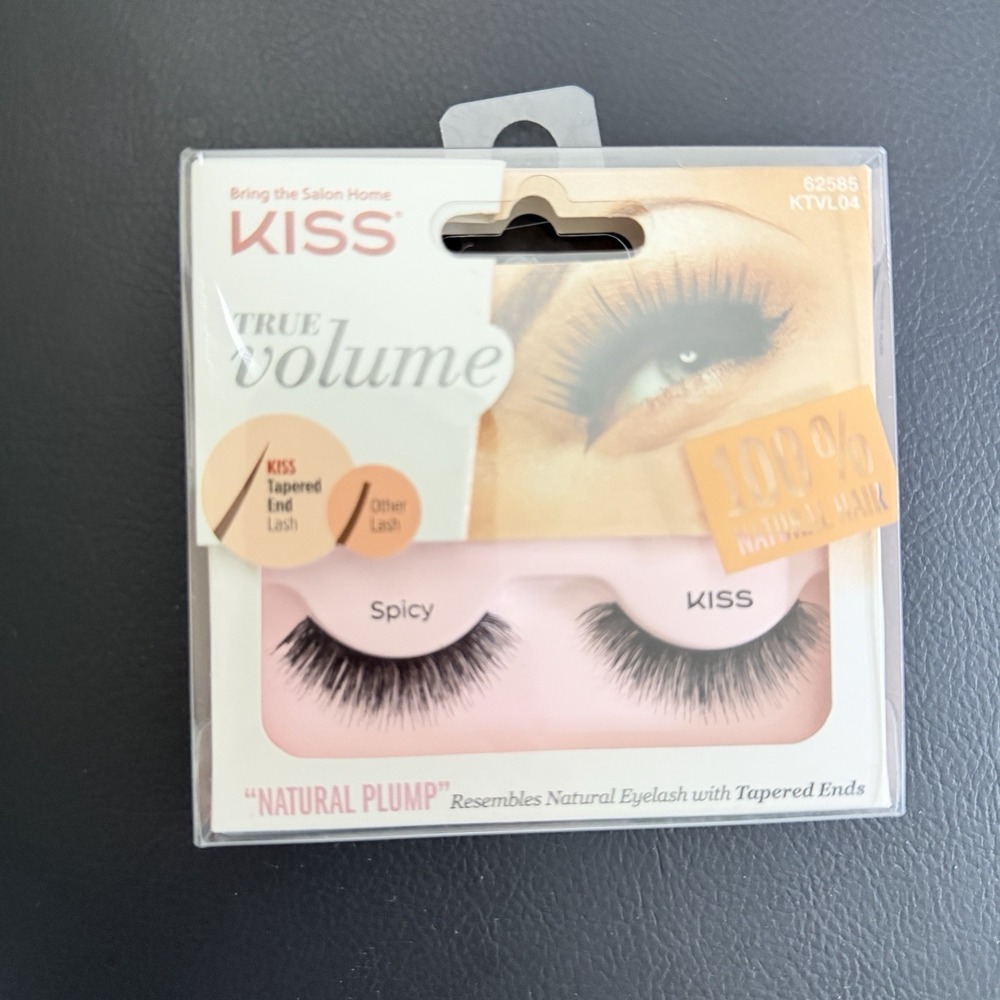 KISS True Volume Spicy Strip Eyelashes Long Black Natural Full Volume KTVL04 - Picture 5 of 5
